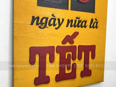 Lịch gỗ Đếm ngày đến Tết [Gỗ nhẹ - Sơn thủ công] 30x42cm LICH-03